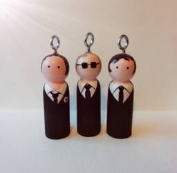 The Jam Inspired Peg Doll Christmas Ornament Hand-Painted Popstars - thumbnail 1