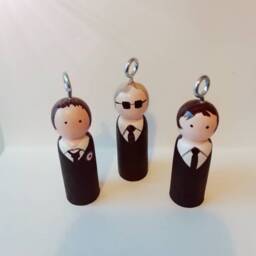 The Jam Inspired Peg Doll Christmas Ornament Hand-Painted Popstars - thumbnail 2