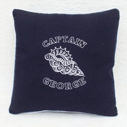 Coastal Pillow, Sea Shells, Personalized Name Pillow Cover, Captain Case, First Mate Pillow, Beach House Gift, Boat Gift, Beach - thumbnail 2