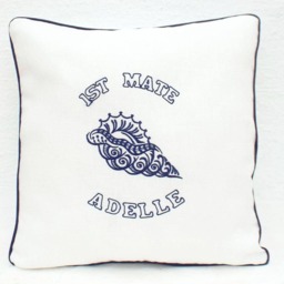Coastal Pillow, Sea Shells, Personalized Name Pillow Cover, Captain Case, First Mate Pillow, Beach House Gift, Boat Gift, Beach - thumbnail 3