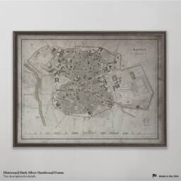 Vintage Madrid Spain Map Print C.1850S, Antique Spanish City Street Map, Wall Art Decor - thumbnail 3