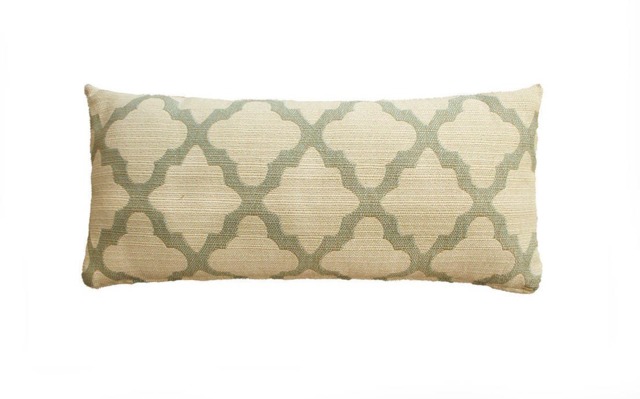 Classic Pattern Pillow Cover - Beige & Aqua