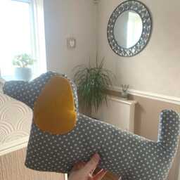 Dachshund Cushion Grey Polka Dot Gift For Lover Her Decor Housewarming Gift Cute Dog - thumbnail 2