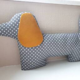 Dachshund Cushion Grey Polka Dot Gift For Lover Her Decor Housewarming Gift Cute Dog - thumbnail 3