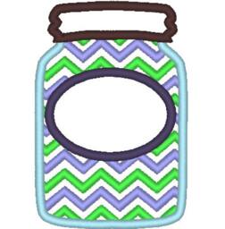 Mason Jar Chevron Monogram Bx Also All Other - .pes .hus .dst .vp3 .vip .xxx .exp . Jef - Embroidery Appliqu?? Design - thumbnail 2