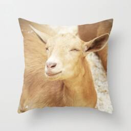 Goat Pillow Case - Farm Animal Cover- 16x16 18x18 20x20 Cover - thumbnail 1