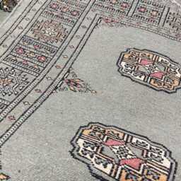 2.6x10 Pistachio Green 3 Ply Handmade Bokhara Runner Rug - Hallway Stairs Carpet, Extra Thick Pile - thumbnail 4