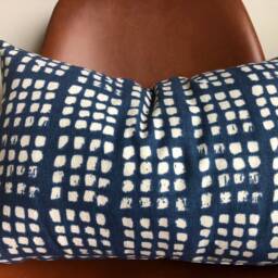 Designer Fabric Windowpane Check Linen Pillow Cover Flax Beige Creamy White Neutrals Cabin Throw Euro Sham Extra Long Lumbar Beach - thumbnail 4