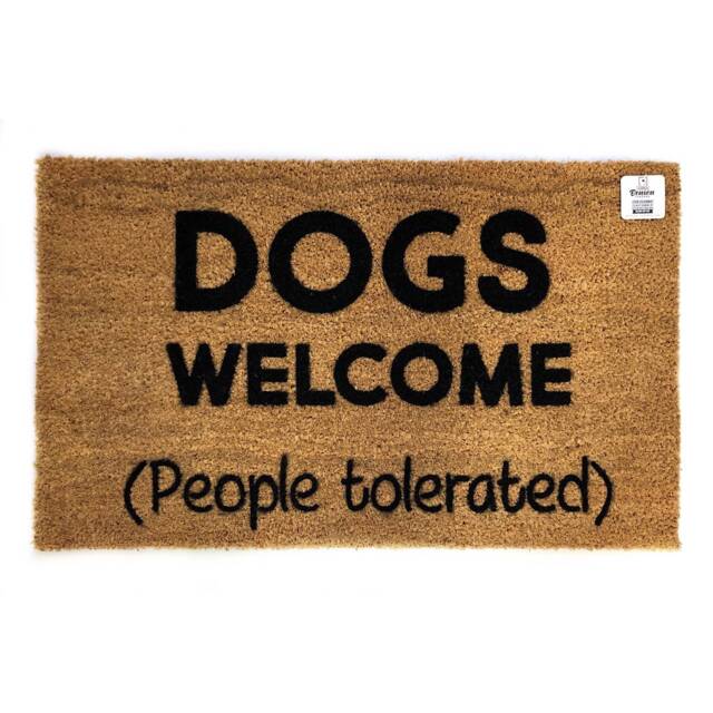Dogs Welcome People Tolerated Doormat - Funny Dog Lover Mat Gift For Owners Entry Rug Pet Friendly Porch Decor - image 1