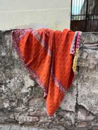 Reversible Indian Kantha Quilt - Vintage Cotton Bed Cover
