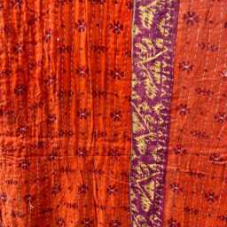 Reversible Indian Kantha Quilt - Vintage Cotton Bed Cover - thumbnail 2