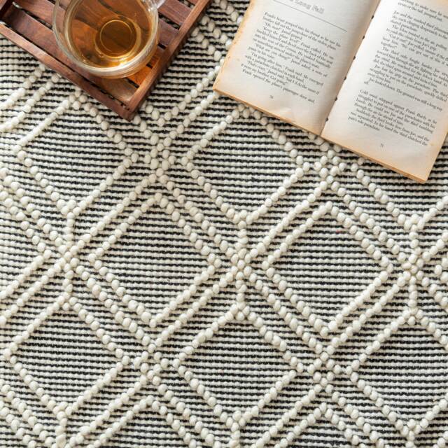 Hand Woven , Handmade Carpet Modern Style New Zealand Wool & Blended Indoor Rug. Entryway Or Runner - Therugbasket - image 1
