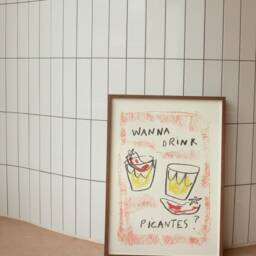 Want To Drink Picante Wall Print? Cocktail Poster, Drinks Art Print - Kitchen House Artwork Aesthetic Poster Download - thumbnail 3
