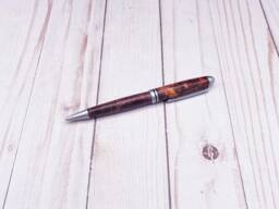 Handmade Purple Maple Burl Twist Pen Satin Chrome Writer Gift - thumbnail 1