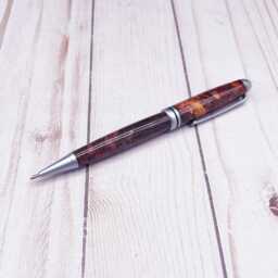 Handmade Purple Maple Burl Twist Pen Satin Chrome Writer Gift - thumbnail 2