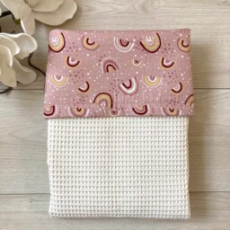 Organic Cotton Waffle Baby Blanket Animal Print Cuddly Blanket - thumbnail 2