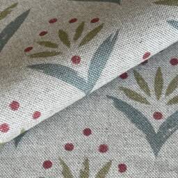 1296. Spray Block Print in Duck Egg - Linen Look, 100% Cotton Cushion Cover, Various Sizes - thumbnail 2