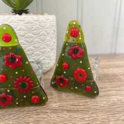 Beautiful Fused Glass Christmas Tree Candle Holder Decoration - Decoration, Cornish Glass, Fused Glass Cornwall - thumbnail 4