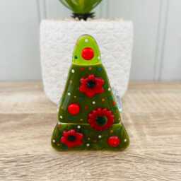 Beautiful Fused Glass Christmas Tree Candle Holder Decoration - Decoration, Cornish Glass, Fused Glass Cornwall - thumbnail 3