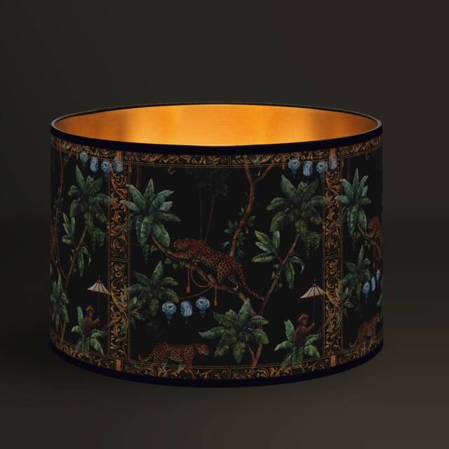 Jungle Panther Lampshade, Exotic Home Decor, Golden Interior - image 1