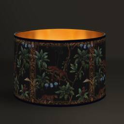 Jungle Panther Lampshade, Exotic Home Decor, Golden Interior - thumbnail 1