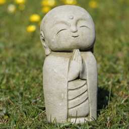 Lovely Monk Stone Statue - Buddha Oriental Garden Outdoor Sculpture Decoration Ornament Zen Gift - thumbnail 1