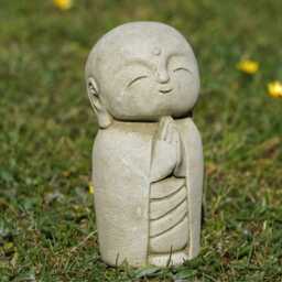 Lovely Monk Stone Statue - Buddha Oriental Garden Outdoor Sculpture Decoration Ornament Zen Gift - thumbnail 2