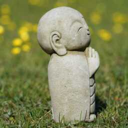 Lovely Monk Stone Statue - Buddha Oriental Garden Outdoor Sculpture Decoration Ornament Zen Gift - thumbnail 3