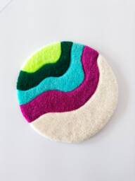 Wiggle Wall Art, Handmade Colorful Tufting, Contemporary Fiber Hanging, Modern Home Decor Graphic Design - thumbnail 1