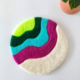 Wiggle Wall Art, Handmade Colorful Tufting, Contemporary Fiber Hanging, Modern Home Decor Graphic Design - thumbnail 2