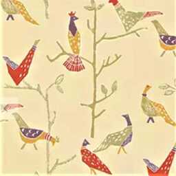 Scion Pasarro Cushion Cover Terracotta Bird Print Cotton Throw Pillow - thumbnail 2