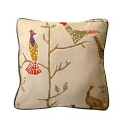 Scion Pasarro Cushion Cover Terracotta Bird Print Cotton Throw Pillow