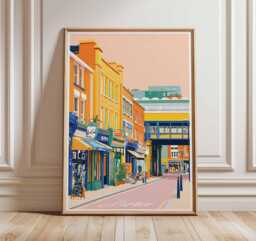 Brixton Market Travel Poster South London Street Art Print - thumbnail 1