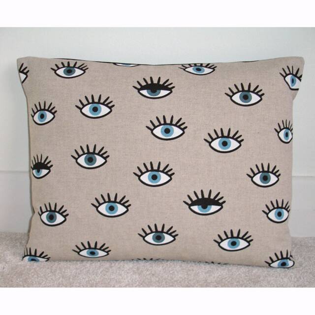 "Eyes Cushion Cover 12x16 Pillow Sham Evil Eye Case 40x30cm Bolster Oblong Pillowcase 16""x12"