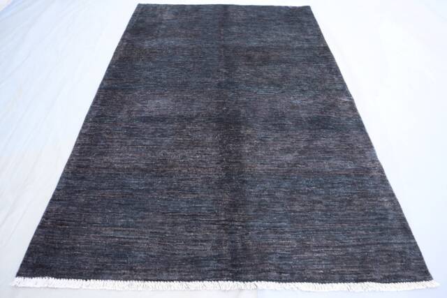 4x6 Ft Black Gabbeh Area Rug - Modern Afghan Hand Knotted Veg Dyes Soft Wool Rug For Living Room - Turkmen Oriental Boho Contemporary - image 1