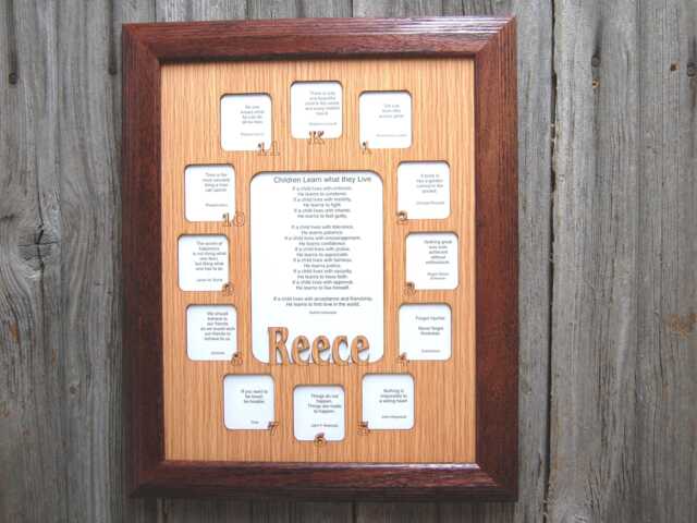 School Years Picture Frame K-12 Grade Personalized With Name, 11x14 Cherry Frame, K Thru 12 Days - Back To - image 1