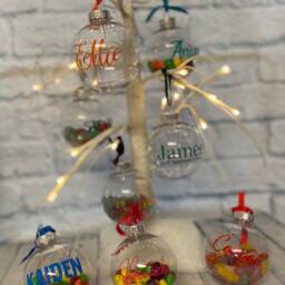 Christmas Baubles Personalised With Name. Fillable Xmas Tree Decoration. Gift - thumbnail 2