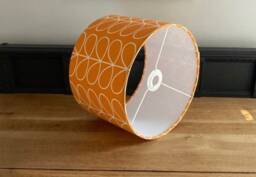 Linear Stem Papaya Orange Luxury Lampshade. Bespoke. Handmade Table Or Pendant Shades in 20cm, 30cm Or 40cm - thumbnail 3