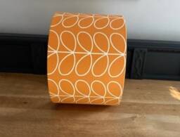 Linear Stem Papaya Orange Luxury Lampshade. Bespoke. Handmade Table Or Pendant Shades in 20cm, 30cm Or 40cm - thumbnail 4