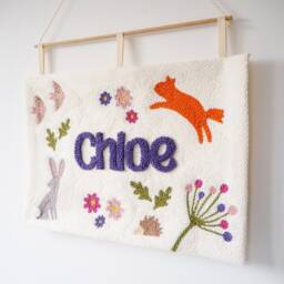 Woodland Animal Personalised Custom Wall Hanging For Baby's Nursery - thumbnail 2
