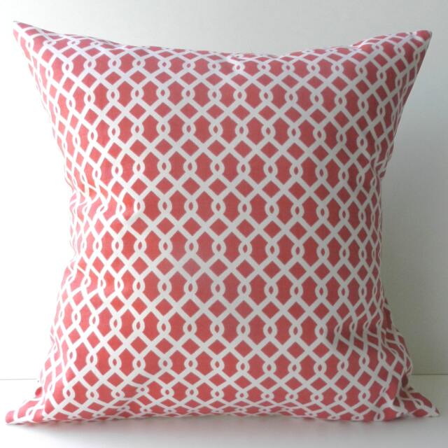 New 18x18 Inch Designer Handmade Pillow Cases in Pink & White