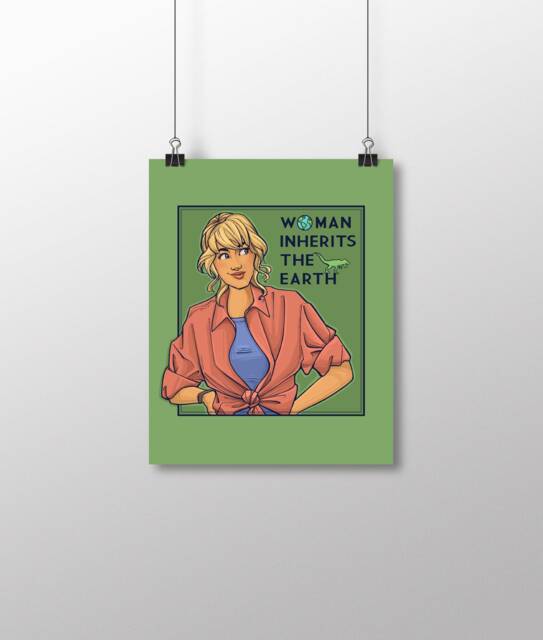 Geeky Home Decor -Woman Inherits The Earth Small Print - image 1