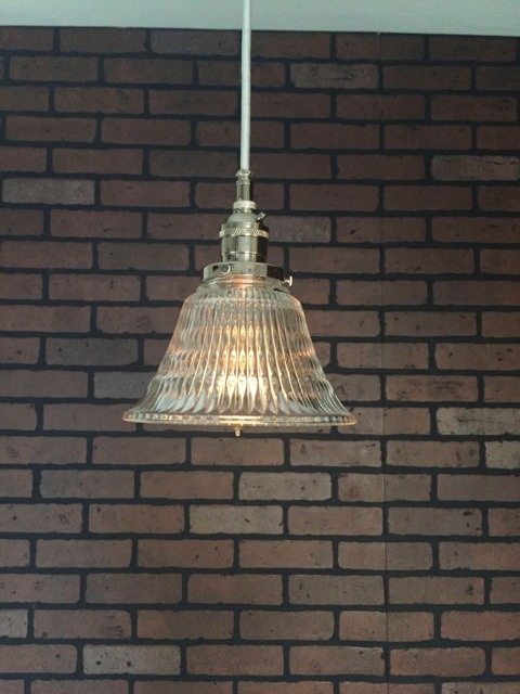 "Industrial Pendant Light -Chrome 6 1/2"" Hyalophane Glass Bell With Patented ""Huila" - image 1