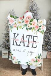 Personalized Message Blanket, Christmas Gift, Floral Style Birthday Present