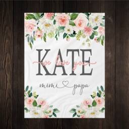 Personalized Message Blanket, Christmas Gift, Floral Style Birthday Present - thumbnail 2