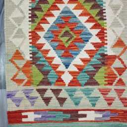 Classic Runner Rug, Handmade Artisan Afghan Turkish Scandinavian Navajo Bohemian Wool Flatweave Multicolour Kilim Rug 205x61 cm - thumbnail 2