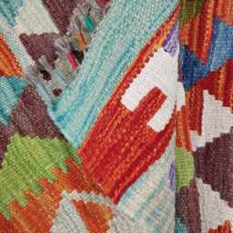 Classic Runner Rug, Handmade Artisan Afghan Turkish Scandinavian Navajo Bohemian Wool Flatweave Multicolour Kilim Rug 205x61 cm - thumbnail 4