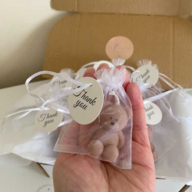 Mini Bear Candle Baby Shower Favor, Teddy Party Gift, Handmade Decoration, Gender Reveal Candle, Small Gift For Guests