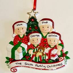 Personalised Family Christmas Tree Decoration, Personalised Decoration Of 2, 3, 4 Or 5 - thumbnail 3