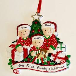 Personalised Family Christmas Tree Decoration, Personalised Decoration Of 2, 3, 4 Or 5 - thumbnail 2